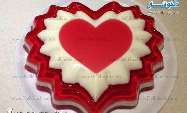 عکس ژله قلبی دو رنگ
