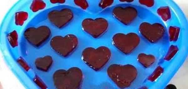 عکس ژله قلبی دو رنگ