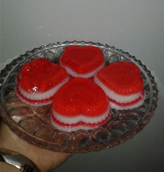 عکس ژله قلبی دو رنگ