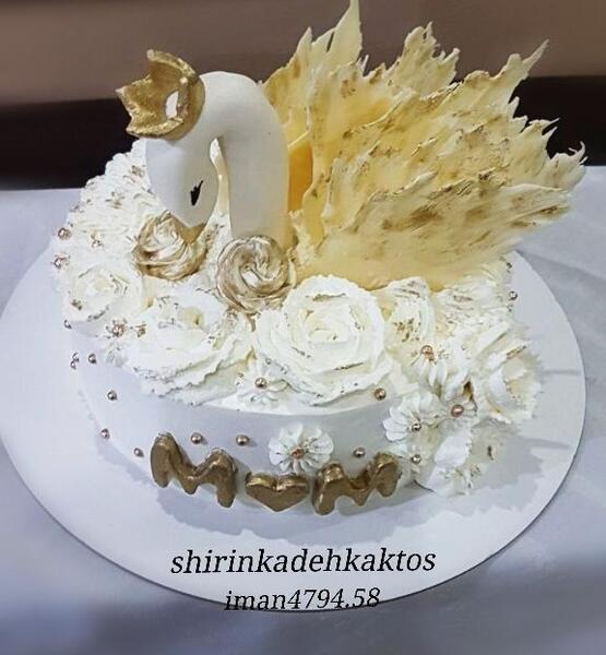 عکس کیک تولد قو