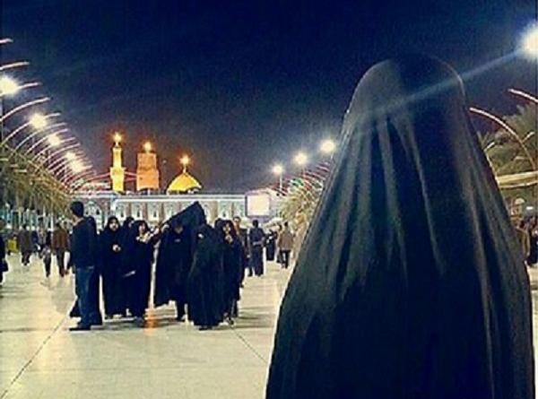 عکس دختر چادری رو به حرم امام حسین