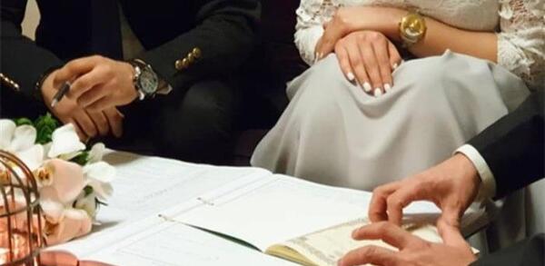 عکس عروس و داماد هنگام عقد