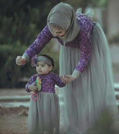 عکس مادر و دختری با حجاب