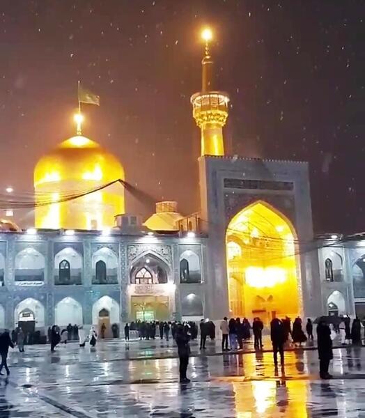عکس حرم امام رضا در شب