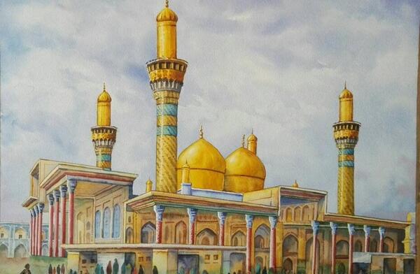 عکس نقاشی حرم امام رضا