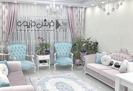 عکس فرش فیروزه ای جدید