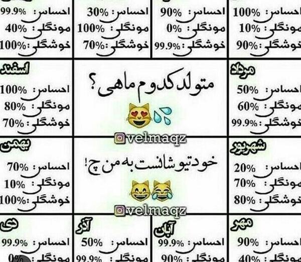 عکس ماه ها تولد