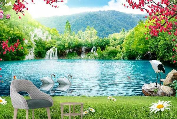 عکس قو و دریاچه