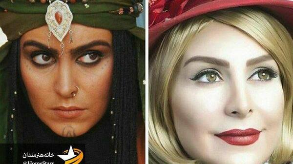 عکس با حجاب و بی حجاب بازیگران