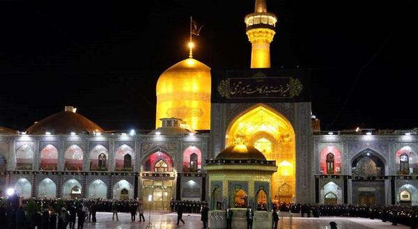 عکس حرم امام رضا در شب شهادت