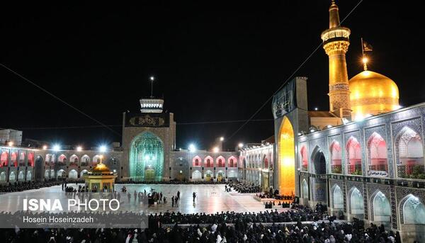 عکس حرم امام رضا در شب شهادت