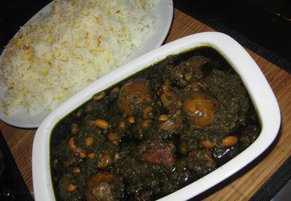 عکس چلو قورمه سبزی