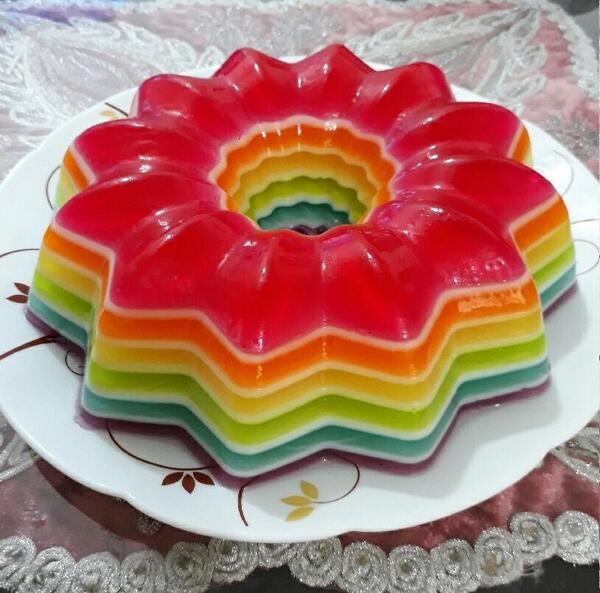 دانلود عکس ژله رنگین کمان