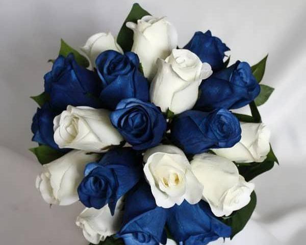 عکس دسته گل رز آبی