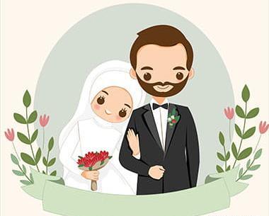 عکس کارتونی عروس داماد