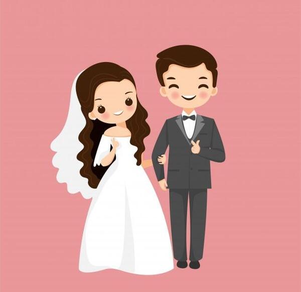 عکس کارتونی عروس داماد