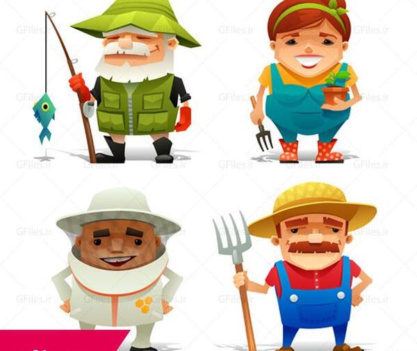 عکس کارتونی یک کشاورز