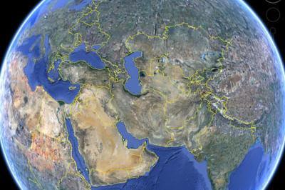 عکس نقشه ایران در کره زمین
