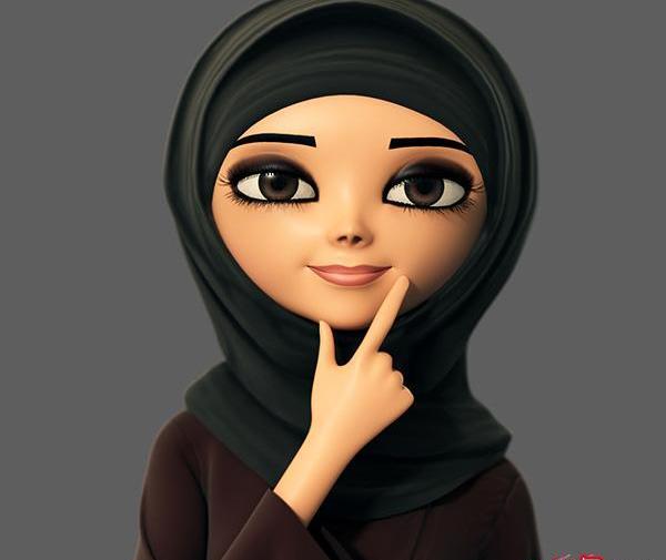 عکس دخترانه کارتونی با حجاب