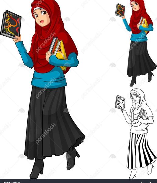 عکس دخترانه کارتونی با حجاب