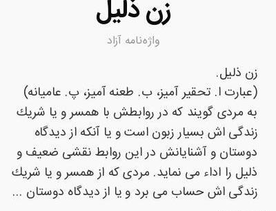 عکس نوشته زن ذلیل
