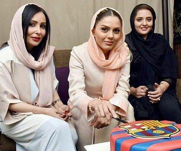 عکس دختر چادری با کیک تولد