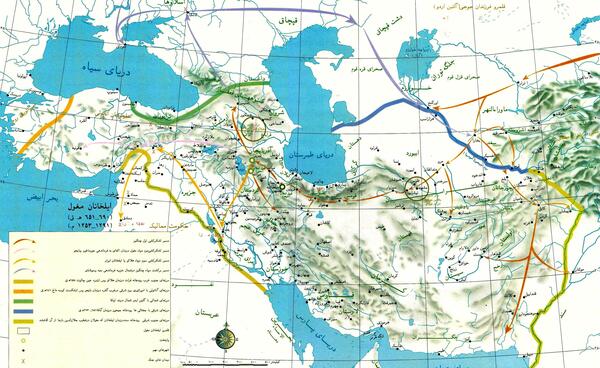 عکس نقشه ایران و کشورهای اطرافش