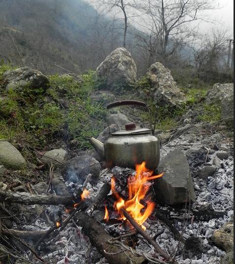 عکس چای رو آتیش