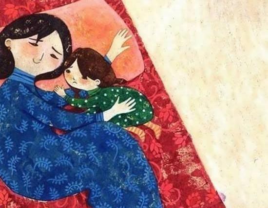 عکس مادر دختر نقاشی