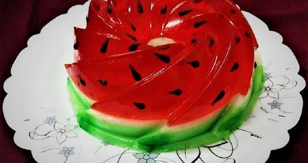عکس ژله هندوانه ساده