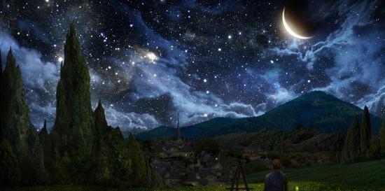 عکس نقاشی شب پر ستاره
