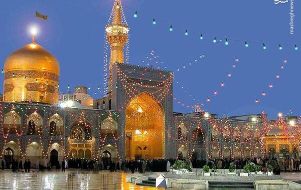 عکس حرم امام رضا در شب تولدش
