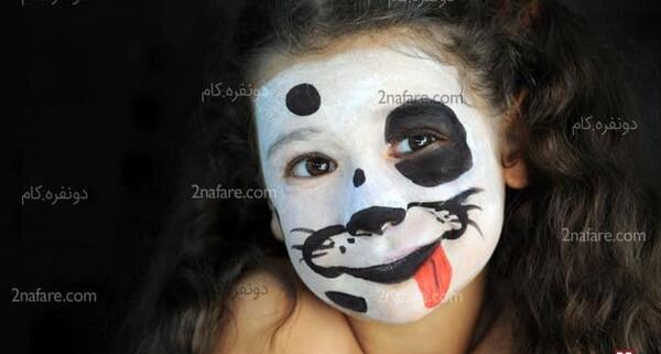 عکس گربه روی صورت بچه