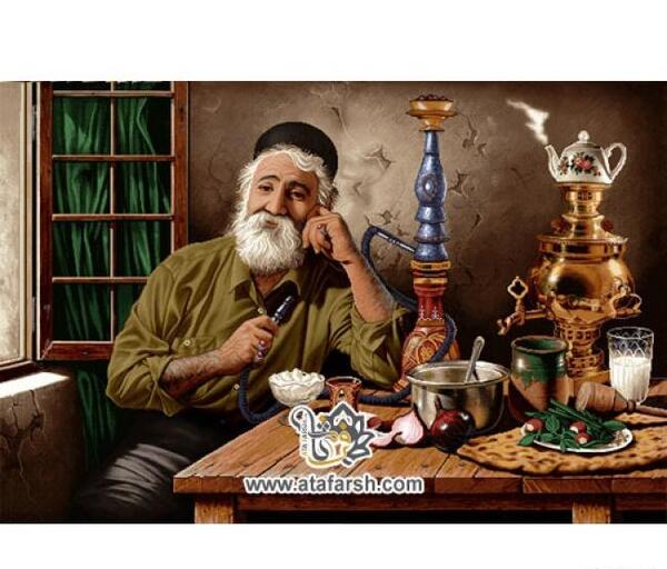 عکس پیرمرد قهوه خانه