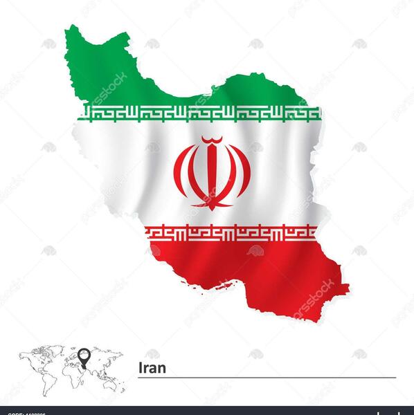 عکس نقشه ایران با پرچم
