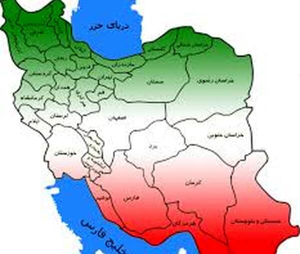 عکس نقشه ایران با نام شهرها