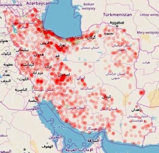 عکس نقشه ایران در کرونا