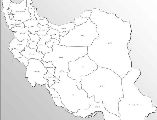عکس نقشه ایران سیاه سفید