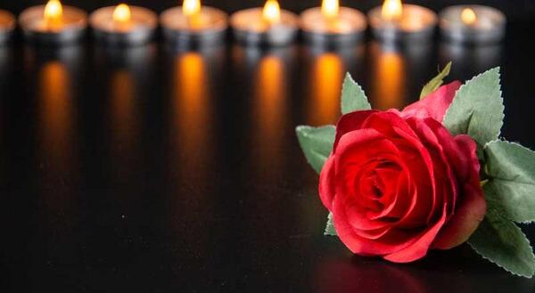 عکس گل رز سیاه و شمع