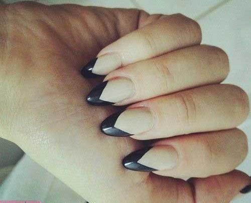 عکس ناخن فرنچ مشکی