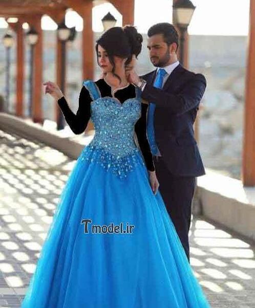 عکس عروس و داماد آبی
