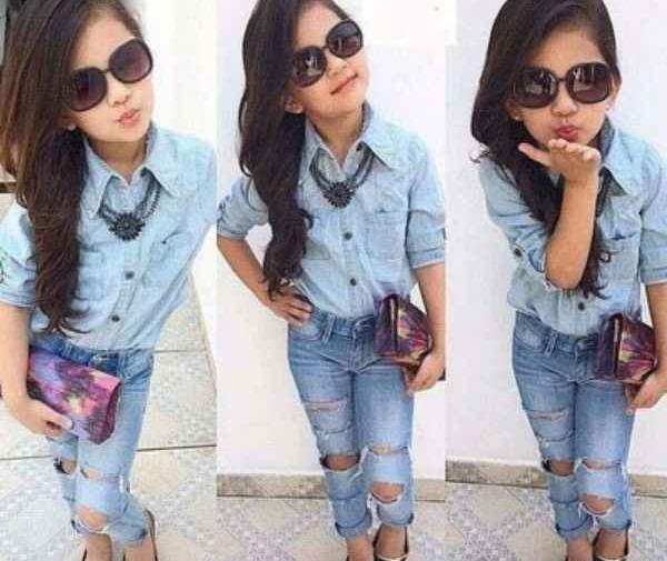 عکس لباس جین بچه گانه