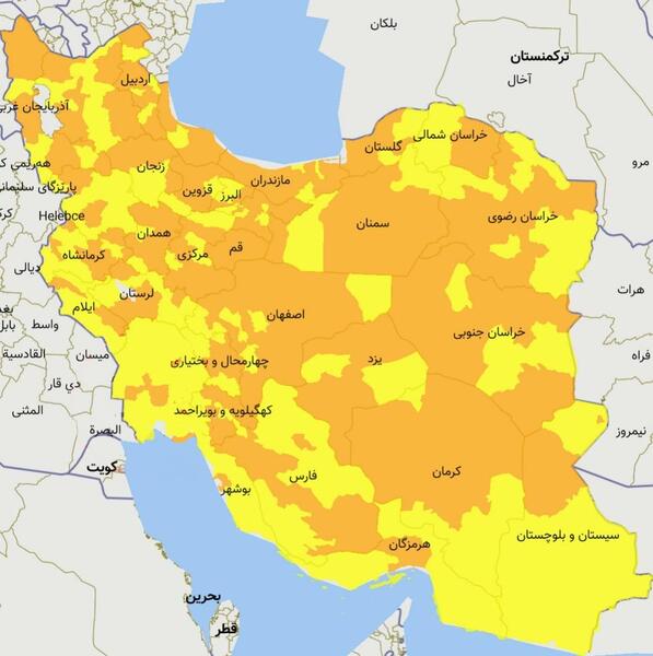عکس نقشه ایران جدید با اسم شهرها