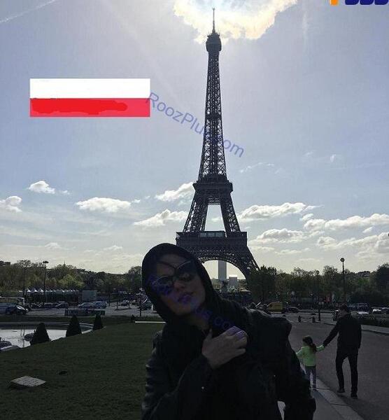 عکس دختر تنها کنار برج ایفل