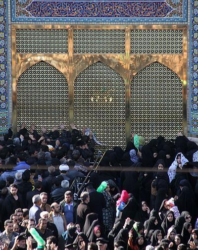 عکس حرم امام رضا و پنجره فولاد
