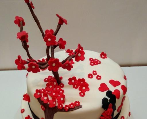 عکس کیک تولد عاشقانه
