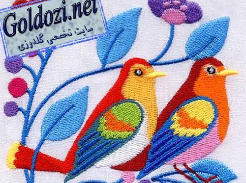 عکس طاووس گلدوزی شده