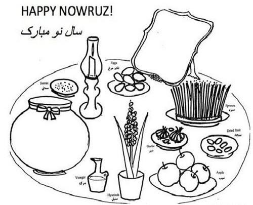 عکس سفره ی هفت سین به صورت نقاشی