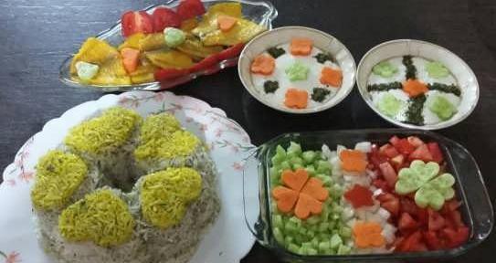 عکس تزیین برنج با زرشک و زعفران