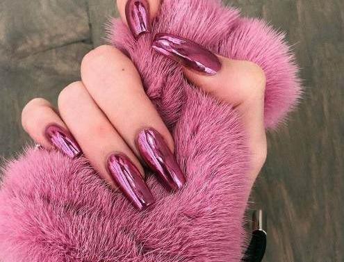 عکس ناخن صورتی پررنگ